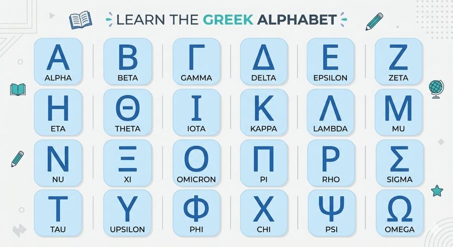 Griechische Großbuchstaben lernen